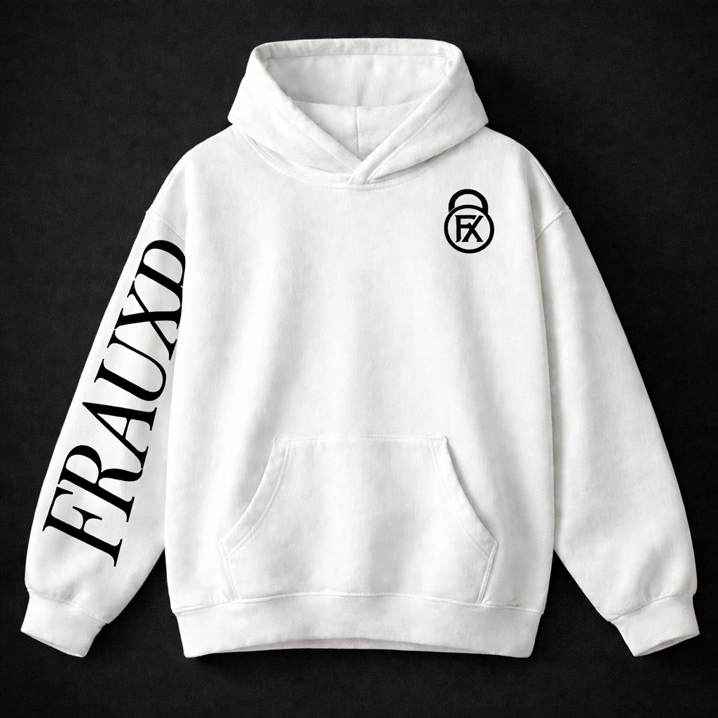 White FRAUXD Sleeve With Logo